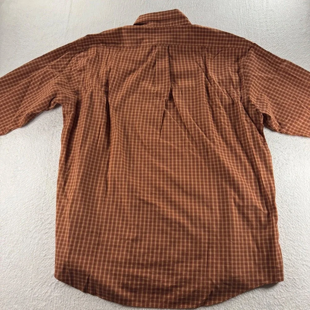 Jon Michael Cane Button Down Shirt Mens XL Rust Plaid Cotton Long Sleeve Casual - Picture 2 of 7